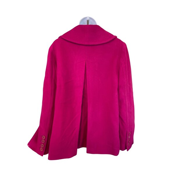 Talbots Wool Blend Coat 10 Pink Button Front Peacoat Lined Corpcore - Picture 2 of 9